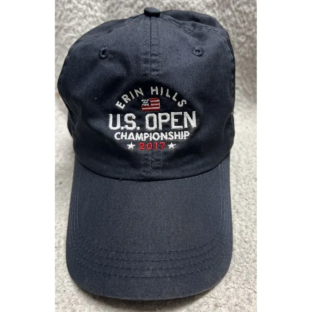 US Open Erin Hills Championship 2017 - Hat Cap - RARE - Navy Blue With Flag